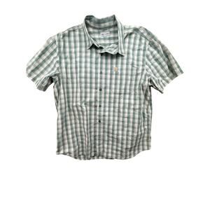 Carhartt Green Plaid Button Down Shirt Mens 2XL Relaxed Fit